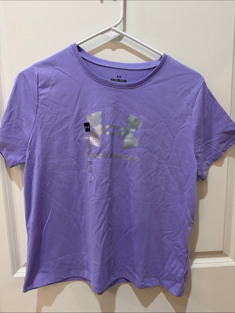 Under Armour Girls Lavender Short Sleeve Logo Tee